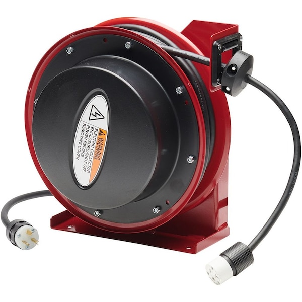 Reelcraft Cord Reel With Hand Lamp, 12 AWG, Red Reel Color, 45 ft Length, 1 Outlets L-4545-123-3A-PALLET - main